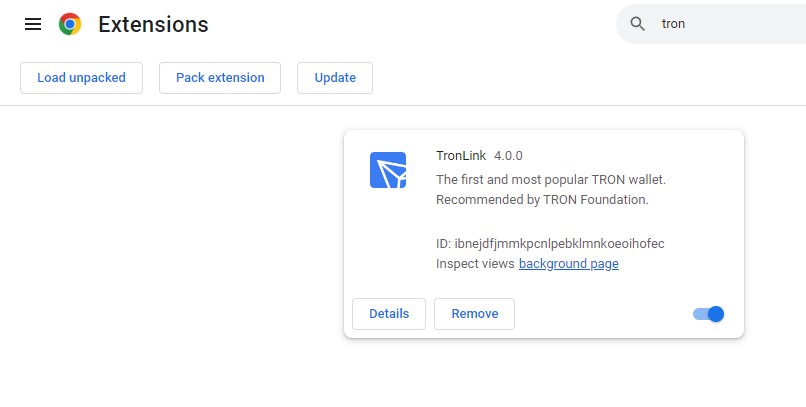 TronLink in Chrome